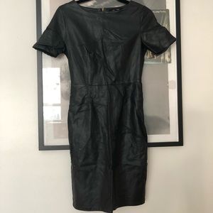 Black leather dress